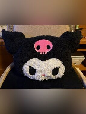 Sanrio Kuromi Plush Pillow - Black, White & Pink